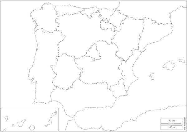 mapa mudo provincias espaГ±a para imprimir pdf